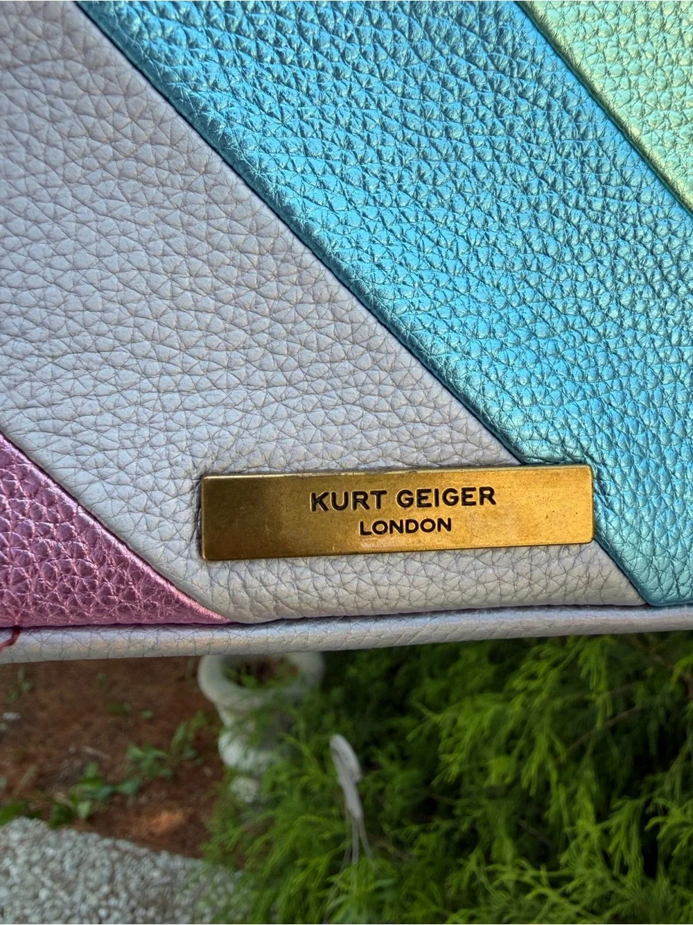 Kurt Geiger London Large Kensington Rainbow Metallic Leather Shoulder Bag 🌈
